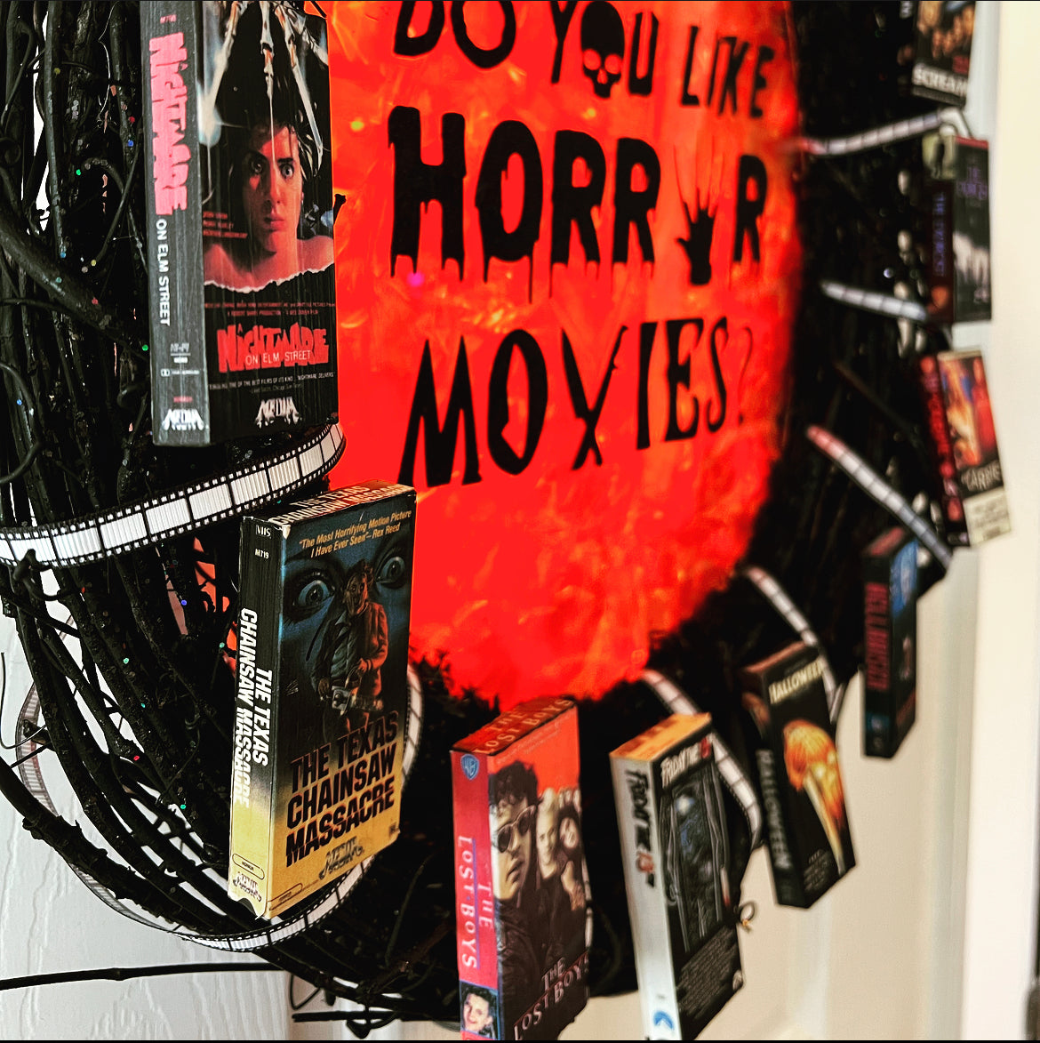 Horror VHS wreath