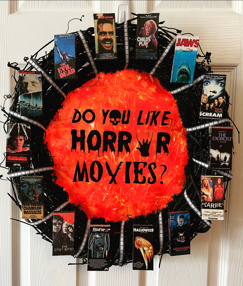 Horror VHS wreath